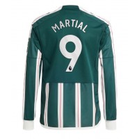 Camiseta Manchester United Anthony Martial #9 Visitante Equipación 2023-24 manga larga